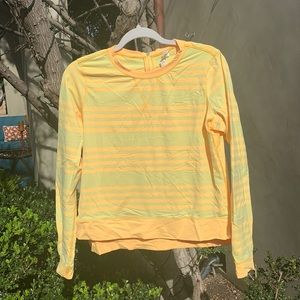 Lululemon yellow striped long-sleeved shirt